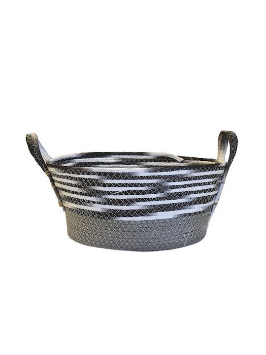 Mod8 Decorative Basket Wicker with Handles Gray 40x30x18cm