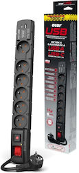 Acar Power Strip Safety 6 Sockets with Cable 5m France (Type E)