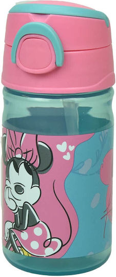 Gim Disney Minnie Mouse Kids Water Bottle Minnie Plastic with Straw 350ml
