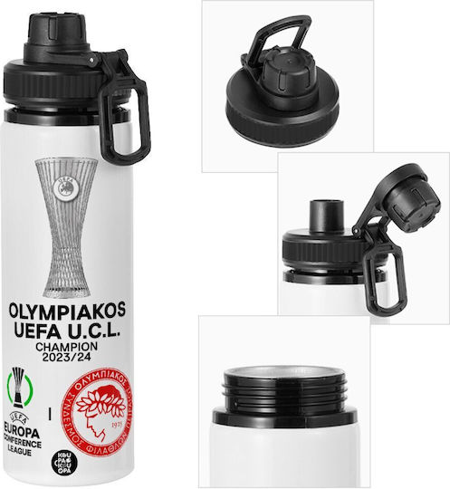 Olympiacos Winner Uefa Europa Conference League Champion 2023/24 Metal Water Bottle with Safety Cap Aluminum 850ml