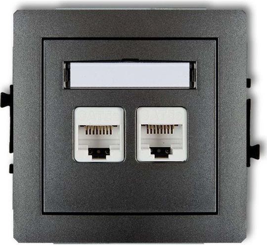 Karlik Мрежова контактна гнездо RJ45 Тип Cat6 в цвят Черен 12DGK-4