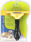 Pieptene Furminator pentru câini cu păr scurt, dimensiunea L, pentru îndepărtarea firelor de păr