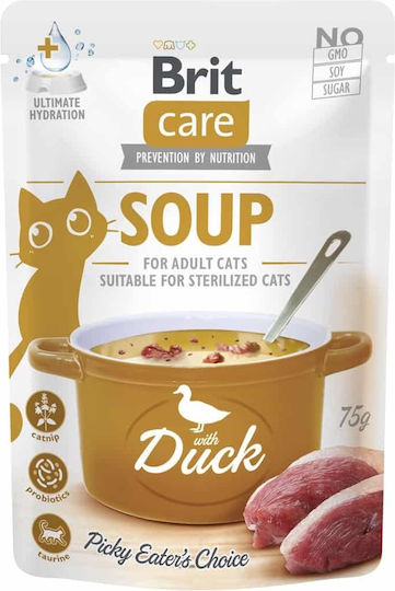 Brit Wet Food for Adult Cats in Pouches with Duck, Chicken and Liver Grain-Free 75gr