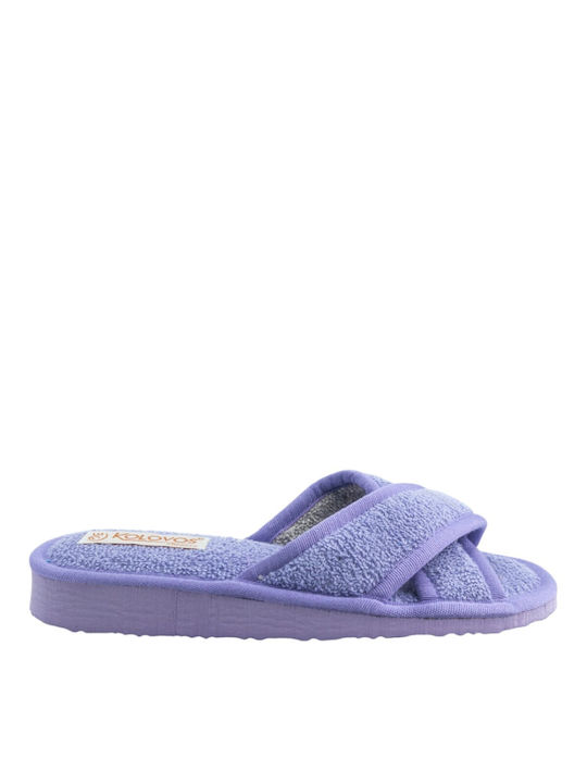 Kolovos Terry Winter Women's Slippers in Purple color