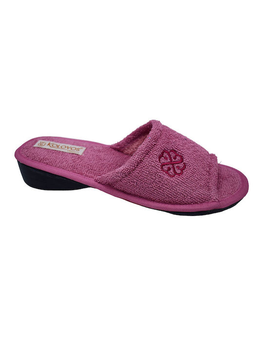 Soulis Shoes Terry Winter Women's Slippers in Burgundy color