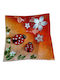 Kallisti Glass Dekorative Platte Glas Rot 1Stück 25x25cm
