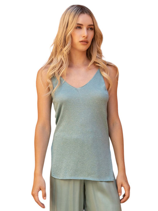 Aggel Women's Blouse Sleeveless with V Neckline...