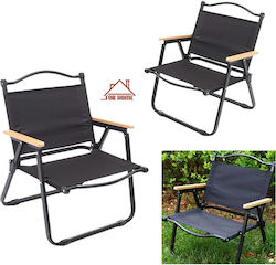 Fabric Folding Beach Chair Black 48x40x60cm Home