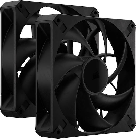 Corsair RS140 Max Gehäuselüfter (1600rpm / 104cfm) Ohne LEDs Beleuchtung und Verbindung 4-Pin PWM 2 Stück