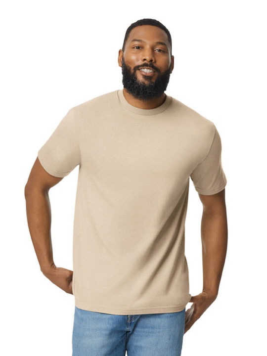 Gildan Ανδρικό Διαφημιστικό T-shirt Κοντομάνικο Sand