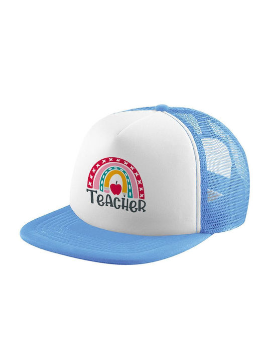 Koupakoupa Παιδικό Καπέλο Υφασμάτινο Rainbow Teacher Γαλάζιο