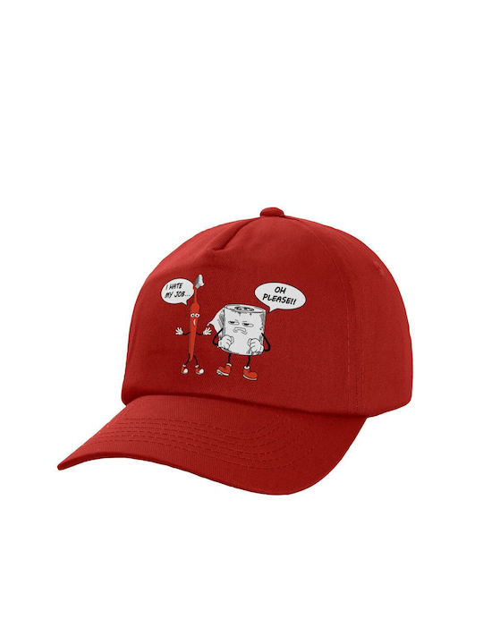 Koupakoupa Παιδικό Καπέλο Υφασμάτινο I Hate My Job Κόκκινο