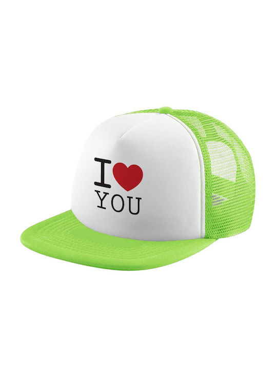 Koupakoupa Kids' Hat Fabric I Love You Classic Green