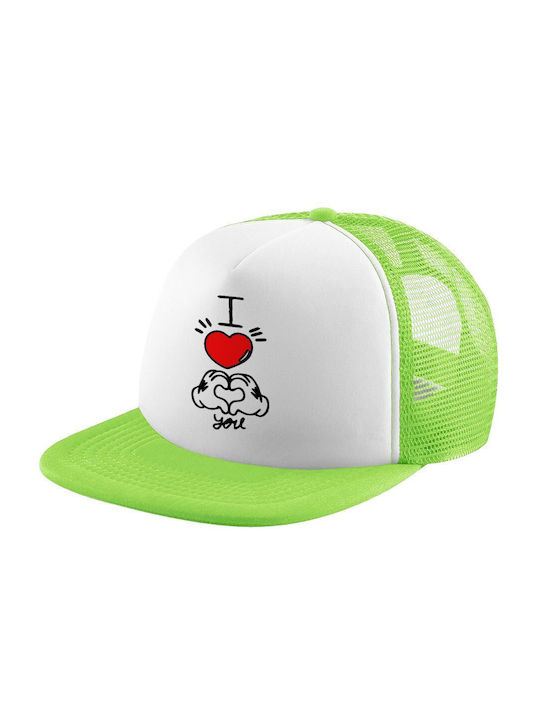 Koupakoupa Kids' Hat Fabric Comics Hands Love Green