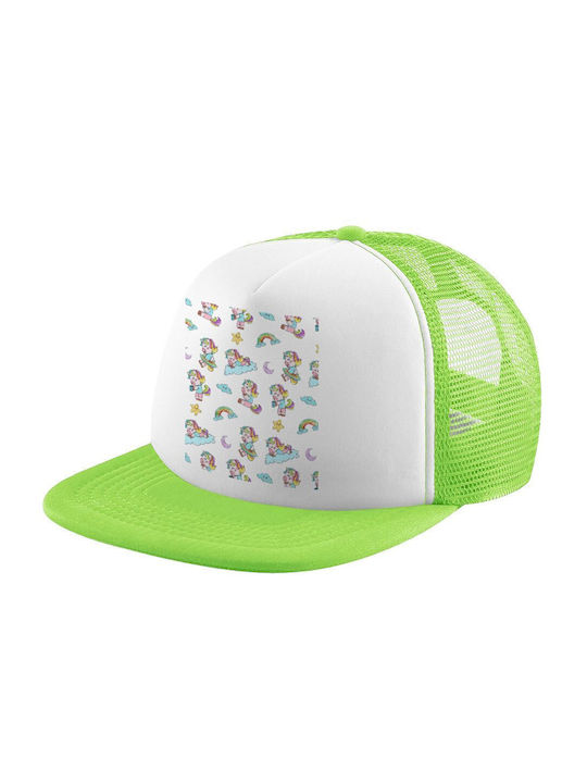 Koupakoupa Παιδικό Καπέλο Υφασμάτινο Unicorn Pattern Πράσινο