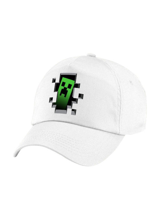 Koupakoupa Παιδικό Καπέλο Υφασμάτινο Minecraft Creeper Λευκό