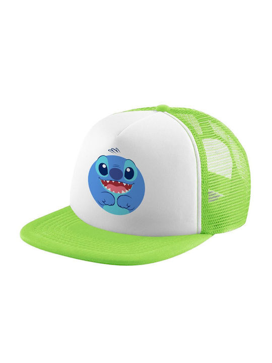 Koupakoupa Παιδικό Καπέλο Jockey Υφασμάτινο Lilo & Stitch Blue Πράσινο