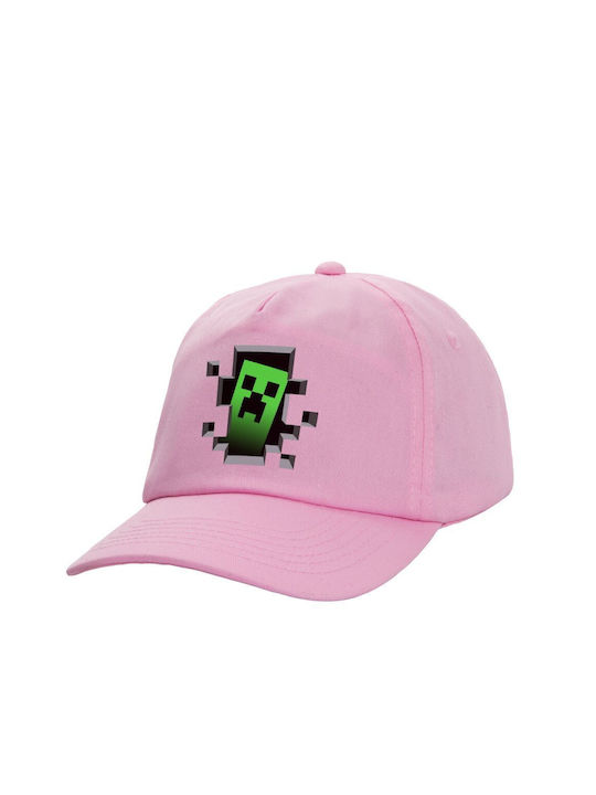 Koupakoupa Παιδικό Καπέλο Υφασμάτινο Minecraft Creeper Ροζ