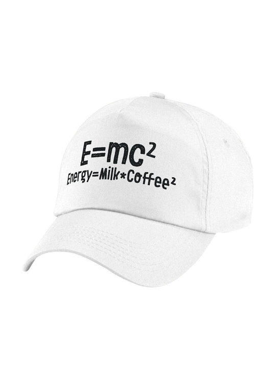 Koupakoupa Παιδικό Καπέλο Υφασμάτινο E=mc2 Energy = Milk*coffe Λευκό