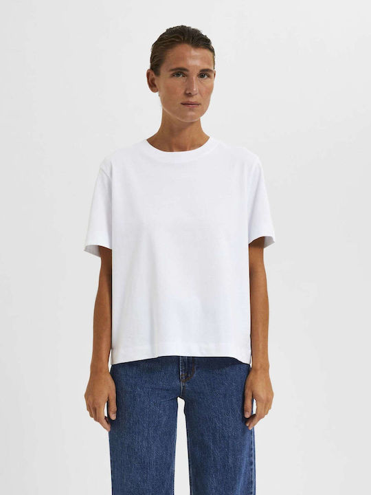 Selected Damen T-shirt White