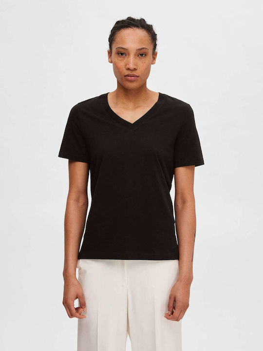 Selected Damen T-Shirt Black