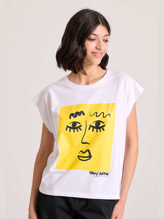 Funky Buddha Γυναικείο T-shirt Λευκό