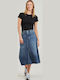 Decon Mini Skirt Dark Aged Denim