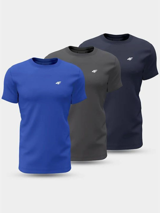 4F 3 Pack T-shirt Bărbătesc cu Mânecă Scurtă Multicolor