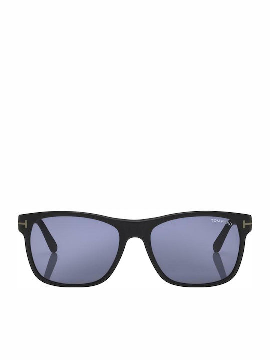 Tom Ford Men's Sunglasses with Black Plastic Frame and Black Mirror Lens TF698 02V