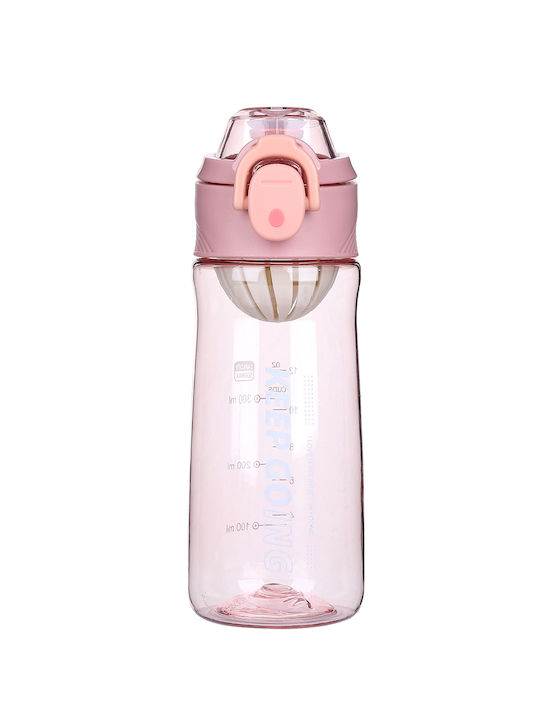 Tpster Water Bottle Plastic 800ml Pink