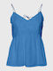 Vero Moda Women's Blouse Cotton with Straps Blue