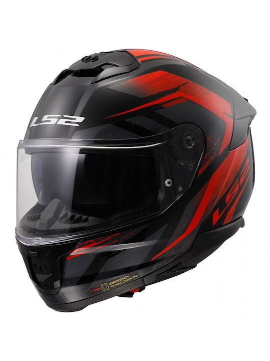 LS2 Stream Ii Ff808 Fury Black / Red Motorcycle...