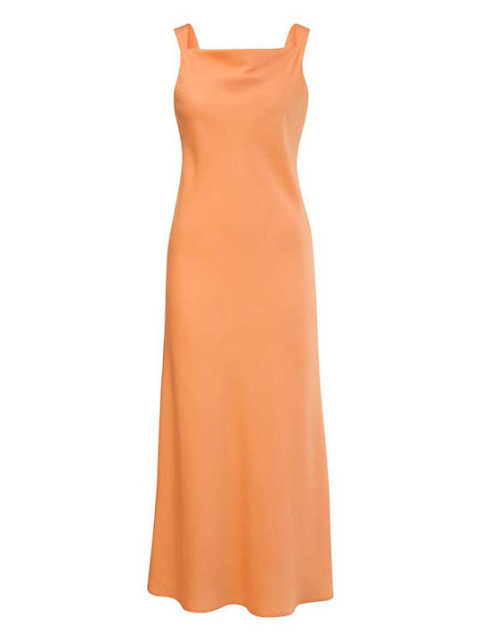 Comma Maxi Dress with Slit Orange