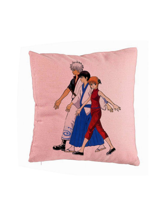 Decorative Pillow Gintama 40x40 Cm Pink Removable Cover Flange