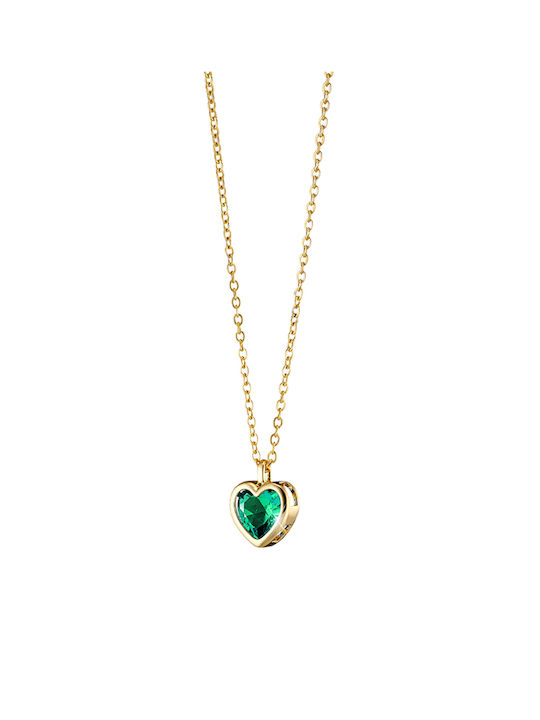 Loisir Hearts Halskette Glücksbringer mit Design Herz Vergoldet
