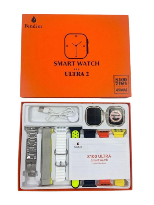 Ultra 9 Smartwatch (White White Silicone)