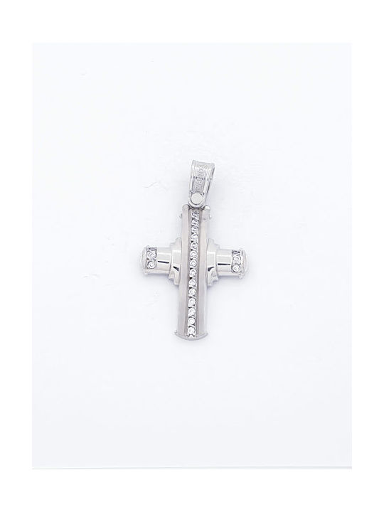 Damen Weißgold Kreuz 14K