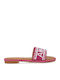 Women's Flat Sandals in Fuchsia Color