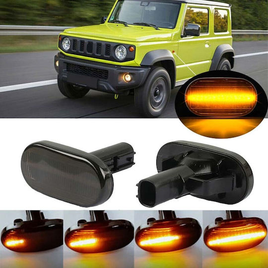 Πλαϊνά Φλας Φτερού Suzuki Jimny Jb64w 2018+ Suzuki Jimny Jb23w 2005-2012 Led Dynamic Φιμέ 2 Τεμάχια