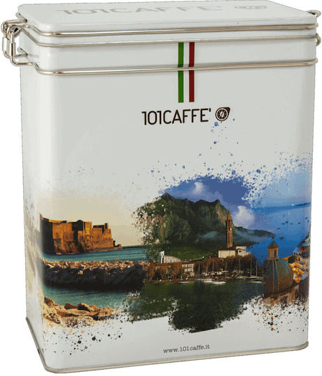 101Caffè Vase Coffee with Airtight Lid Metallic Silver