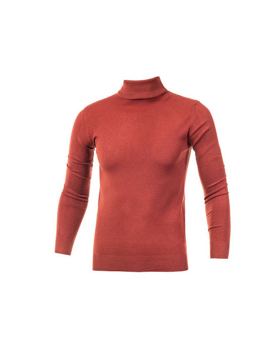 5Evenstar Men's Long Sleeve Blouse Turtleneck Red