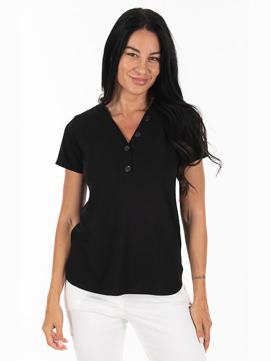 Female Project Women's Blouse with Buttons Black