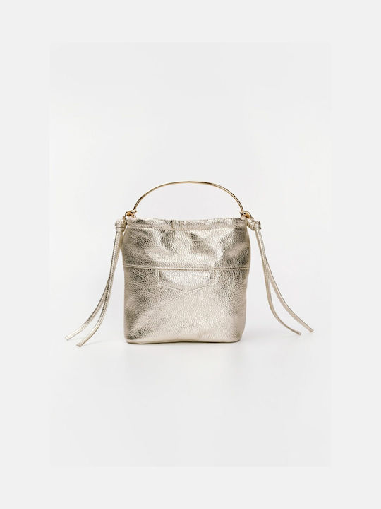 Gold Bucket Bag Marta Leather Twist