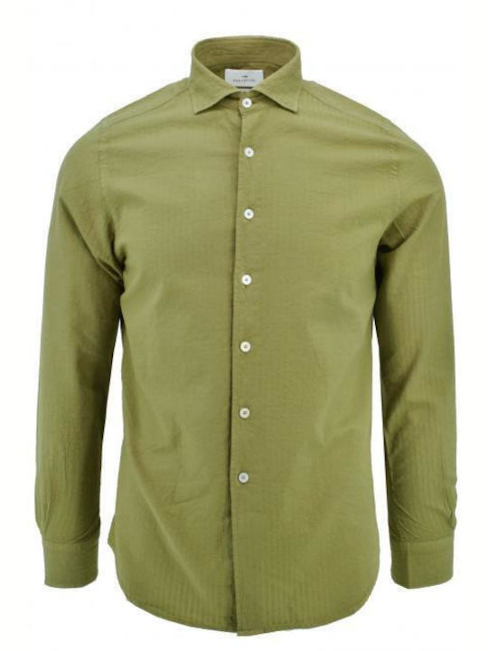 Portofiori Seersucker Portofiori Geranio-3388 Herrenhemden Khaki Grün Portofiori Seersucker Portofiori Geranio-3388 Herrenhemden Khaki Grün
