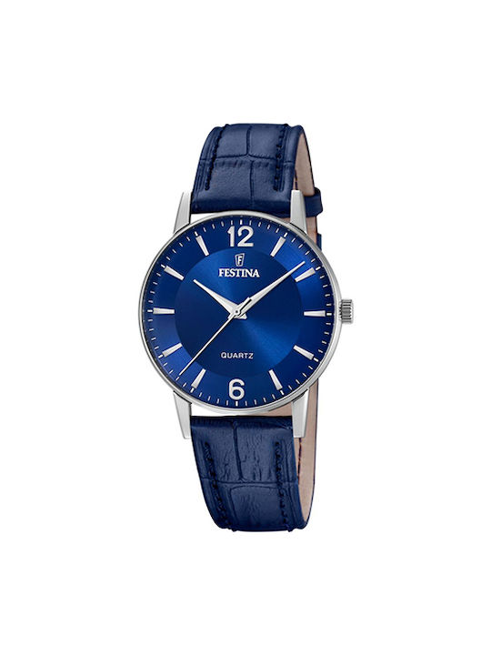 Festina Watch with Blue Leather Strap