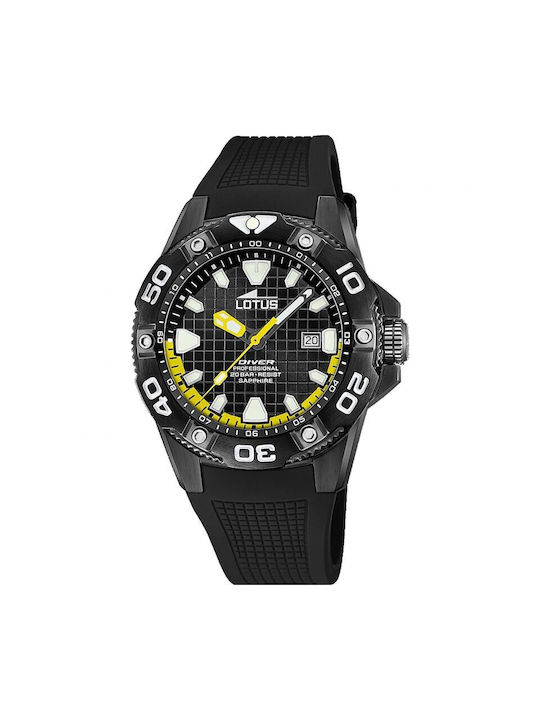 Lotus Watches Ceas Baterie cu Negru Brățară metalică