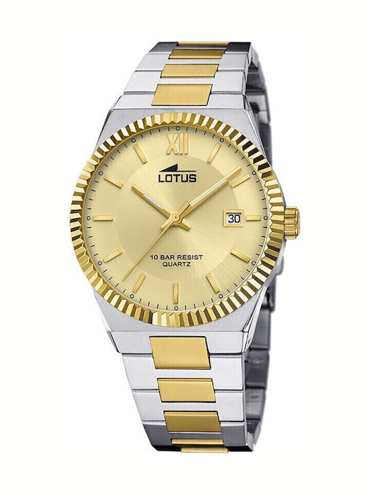 Lotus Watches Herrenuhr Batterie mit Gold Metal...
