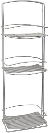 ECE Montat pe perete Raft Baie Metal cu 3 Rafturi 26x18x78cm Albă ECE Montat pe perete Raft Baie Metal cu 3 Rafturi 26x18x78cm Albă