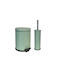 Vesta Metallic Toilet Brush and Basket Set 5lt Green