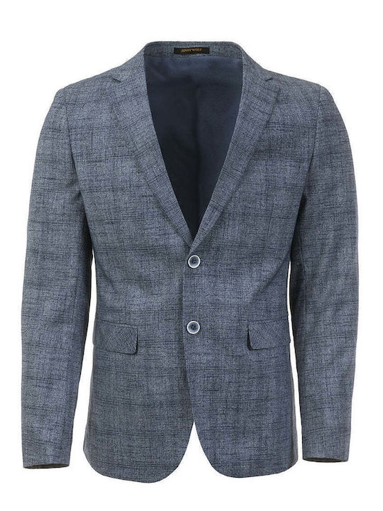 Jonny Wolf Men's Suit Jacket Blue